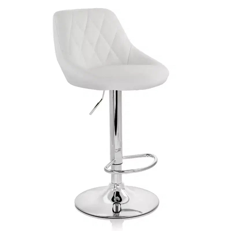 Tabouret de bar en similicuir surpiqué en losanges