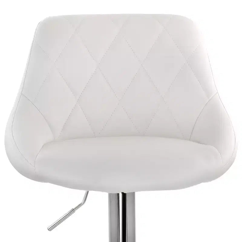 Tabouret de bar en similicuir surpiqué en losanges