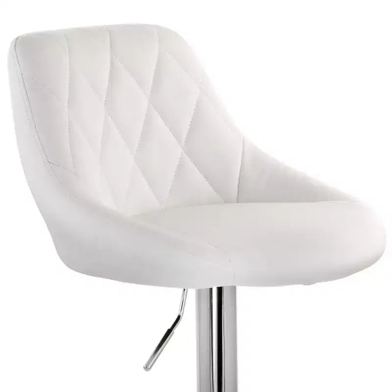 Tabouret de bar en similicuir surpiqué en losanges