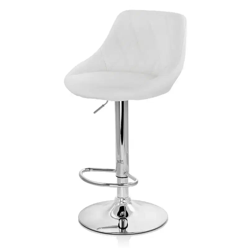 Tabouret de bar en similicuir surpiqué en losanges