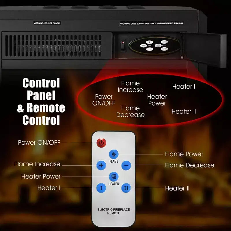 Meuble TV avec cheminée électrique à 2 niveaux