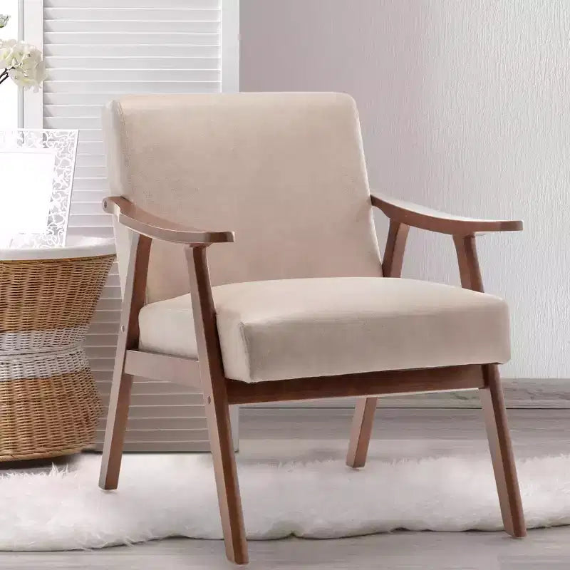 Accent Velvet Armchair Mid Century Modern Chairs With Ergonomic Backrest Single Lounge Reading Armchair With Solid Wood Frame For Living Room