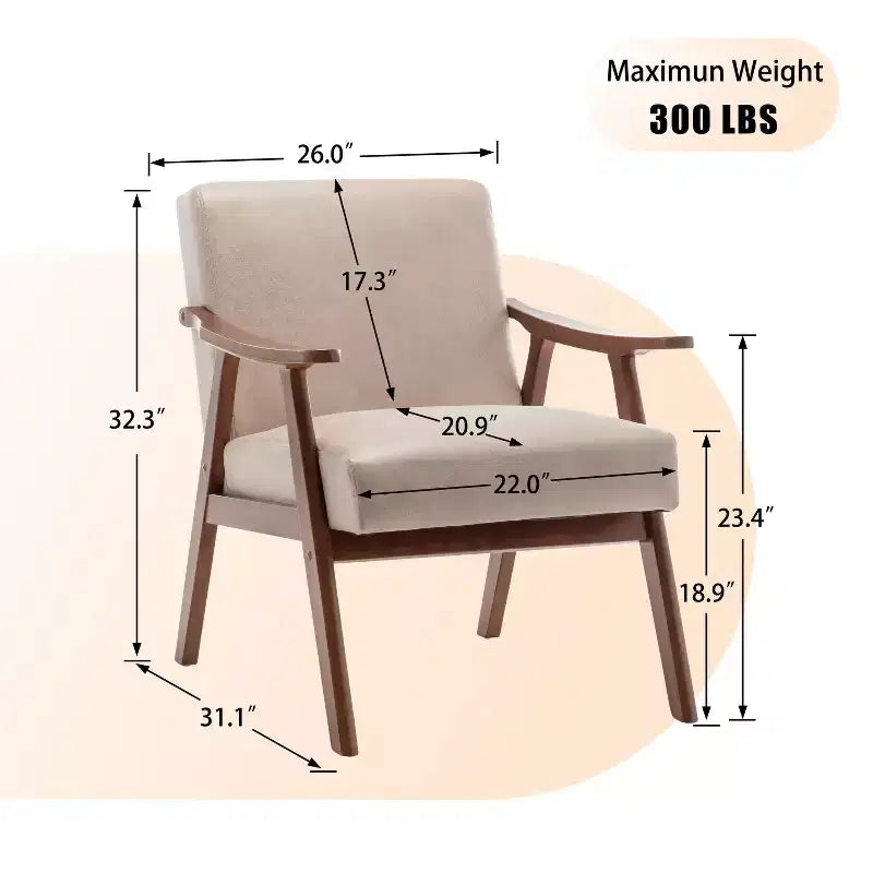 Fauteuil en Velours Accent Chaises Modernes du Milieu du Siècle Fauteuil de Lecture