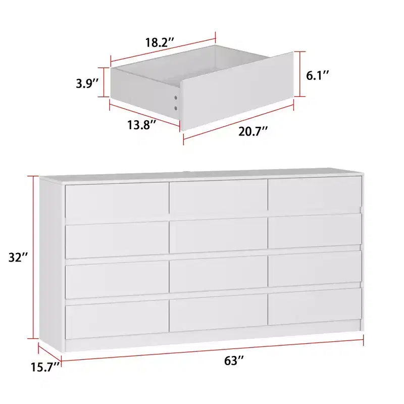 Commode moderne à 12 tiroirs – Épurée