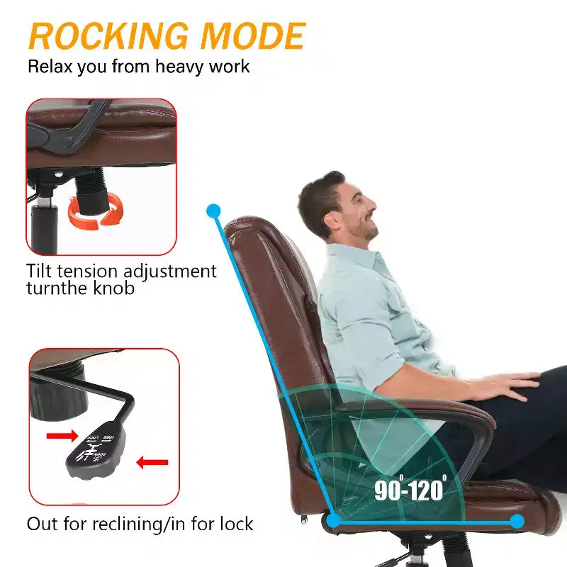 Fauteuil de bureau de direction en cuir PU de qualité supérieure