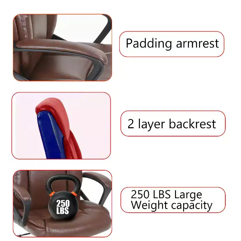 Fauteuil de bureau de direction en cuir PU de qualité supérieure