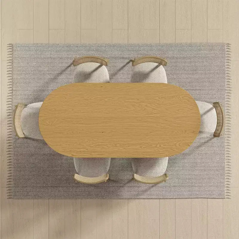 Table à manger ovale en bois, style moderne milieu de siècle, pour cuisine ou ferme