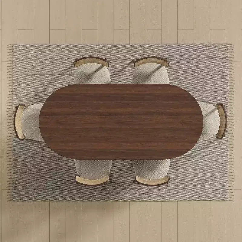 Table à manger ovale en bois, style moderne milieu de siècle, pour cuisine ou ferme