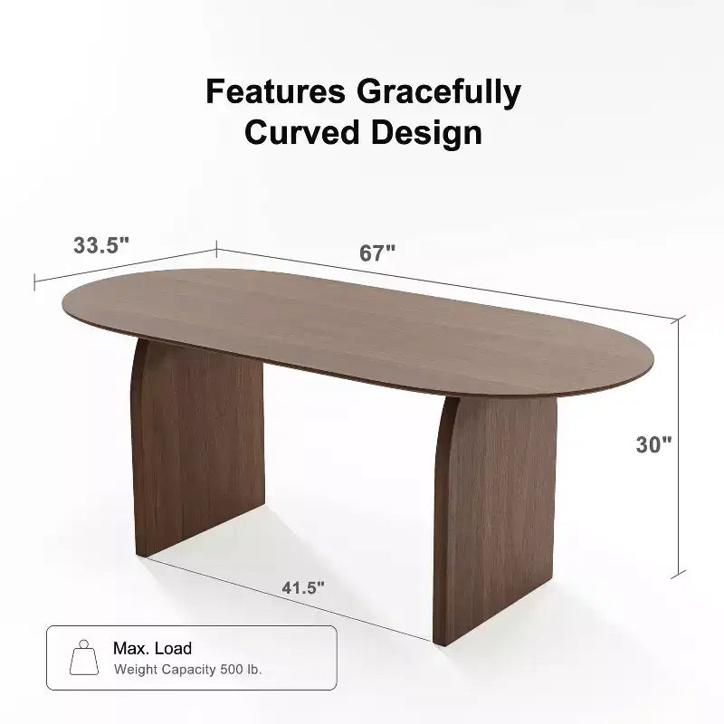 Table à manger ovale en bois, style moderne milieu de siècle, pour cuisine ou ferme