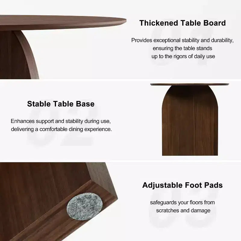Table à manger ovale en bois, style moderne milieu de siècle, pour cuisine ou ferme