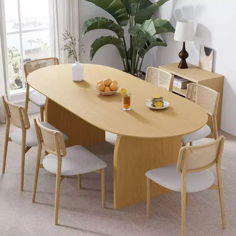 Dovelina 67 Oval Dining Table for 6 Mid-Century Modern Farmhouse Wood Kitchen Table