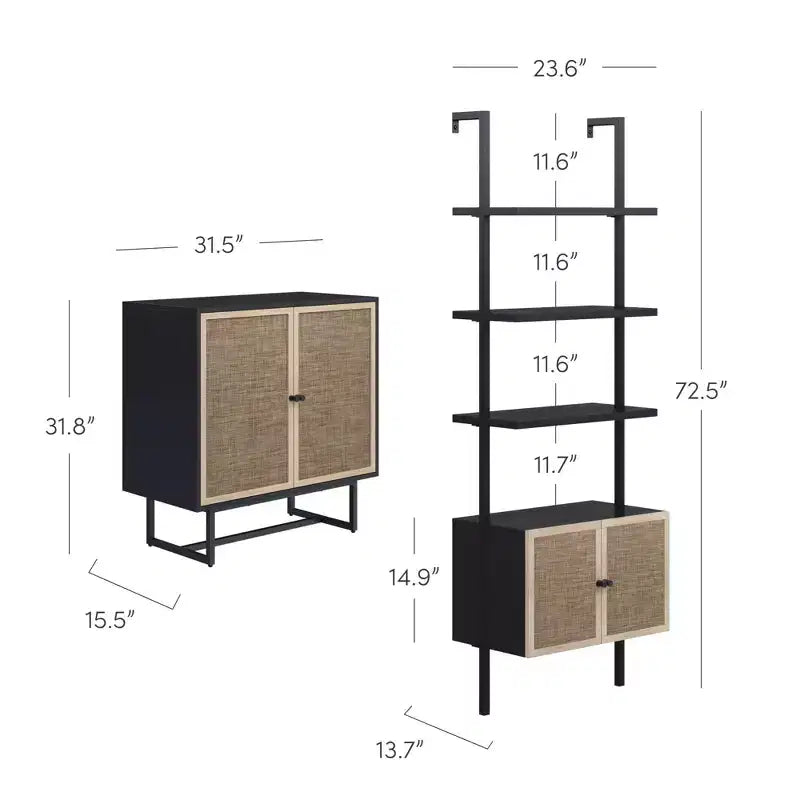Meuble TV mural en rotin