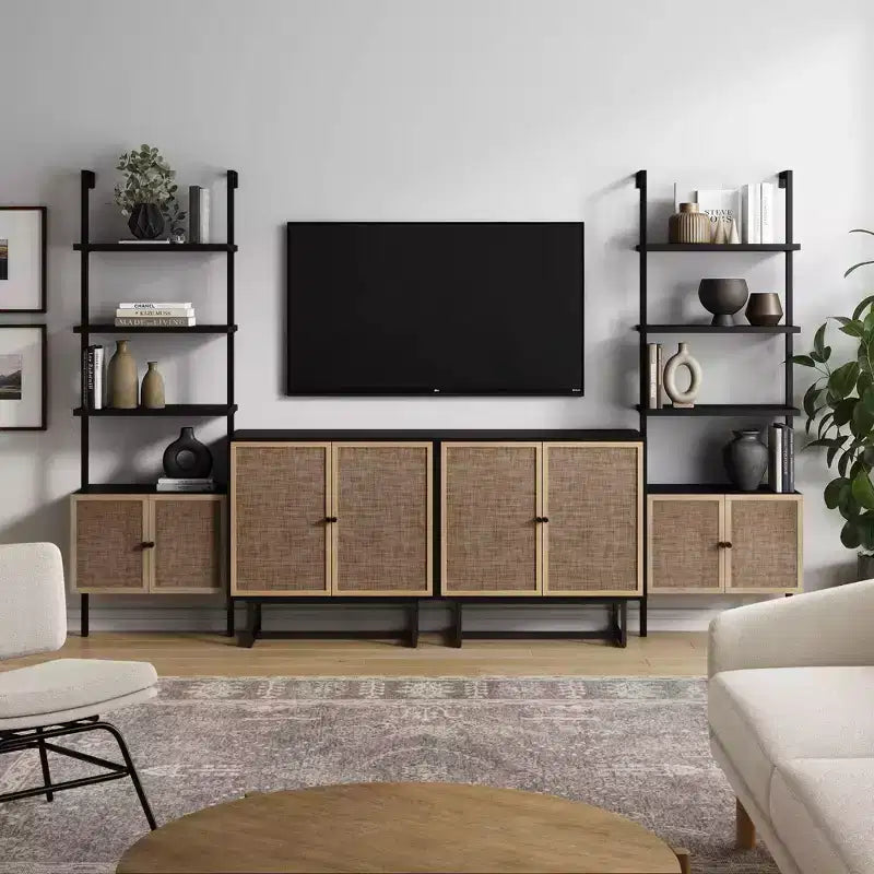 Meuble TV mural en rotin